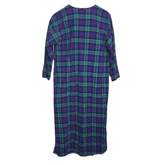 ORVIS USA Plaid Vintage Quilted 100% COTTON NIGHTGOWN + Robe LARGE Flannel - Picture 3 of 6